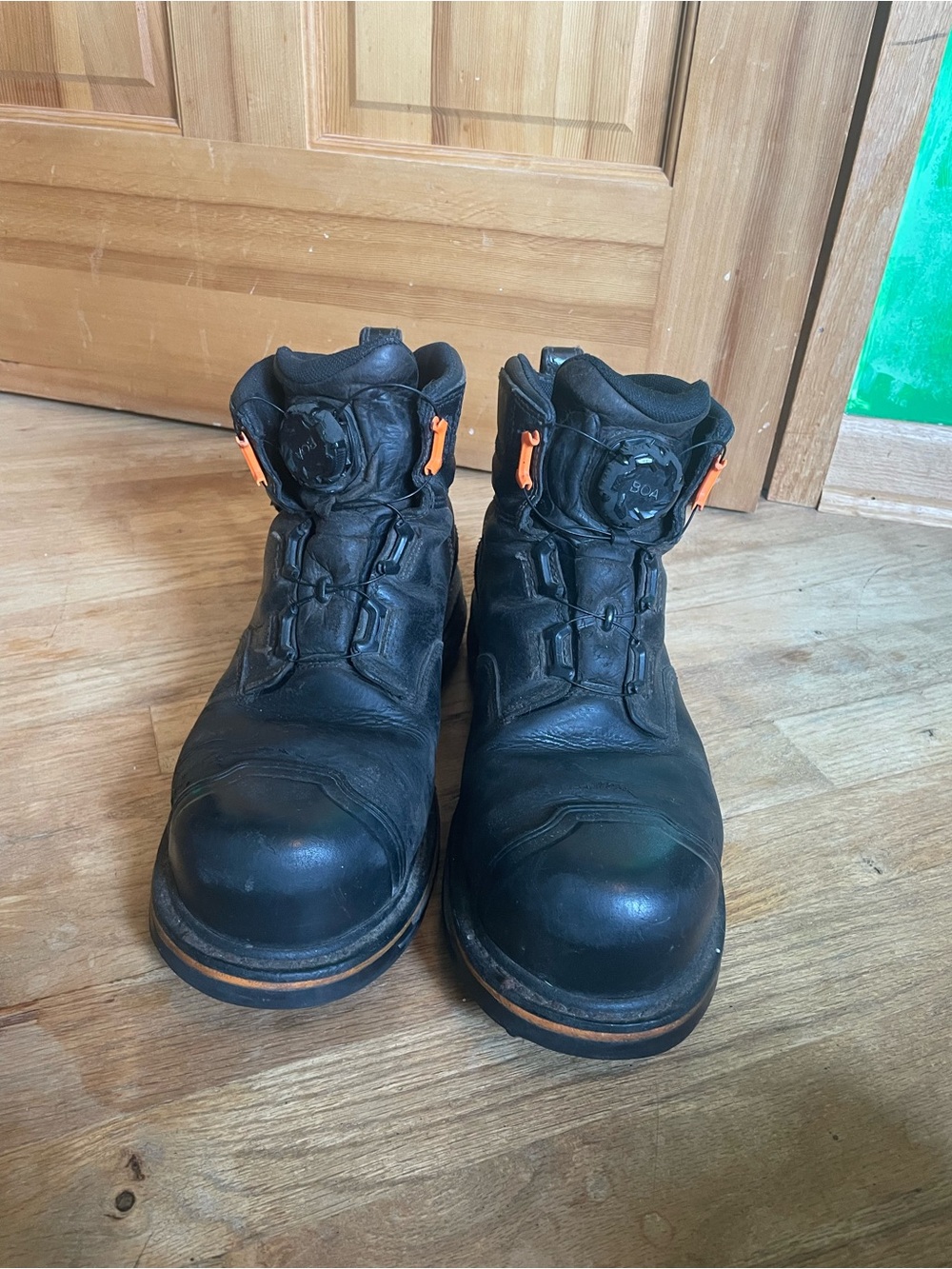 Men's Ariat Black Leather Work Boots with Composite Toe, Sz 10